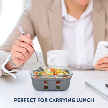 Borosil Klip n Store Plus Square Glass Container, 800 ml 800 ml