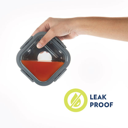 Borosil Klip n Store Plus Square Glass Container, 800 ml 800 ml