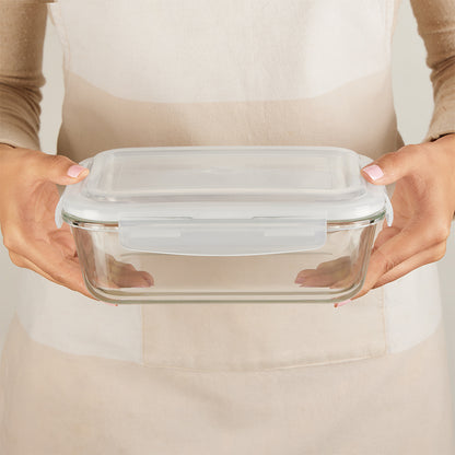 Borosil Klip n Store Rectangular Glass Container, 1.52 L