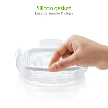 Borosil Klip n Store Rectangular Glass Container, 370 ml