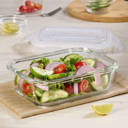 Borosil Klip n Store Rectangular Glass Container, 640 ml