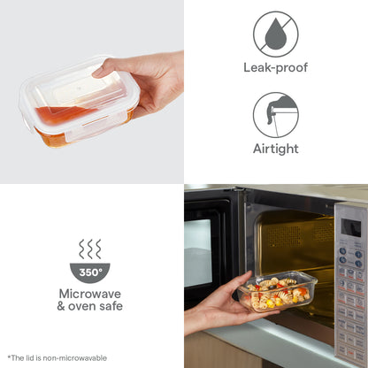 Borosil Klip n Store Rectangular Glass Container, 640 ml