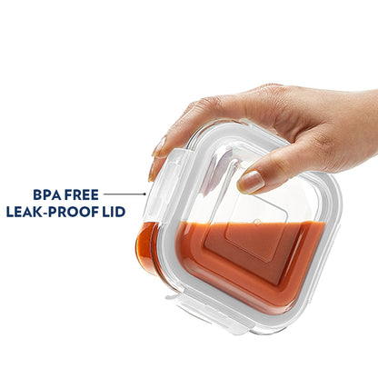 Borosil Klip n Store Square Glass Container, 800 ml 800 ml
