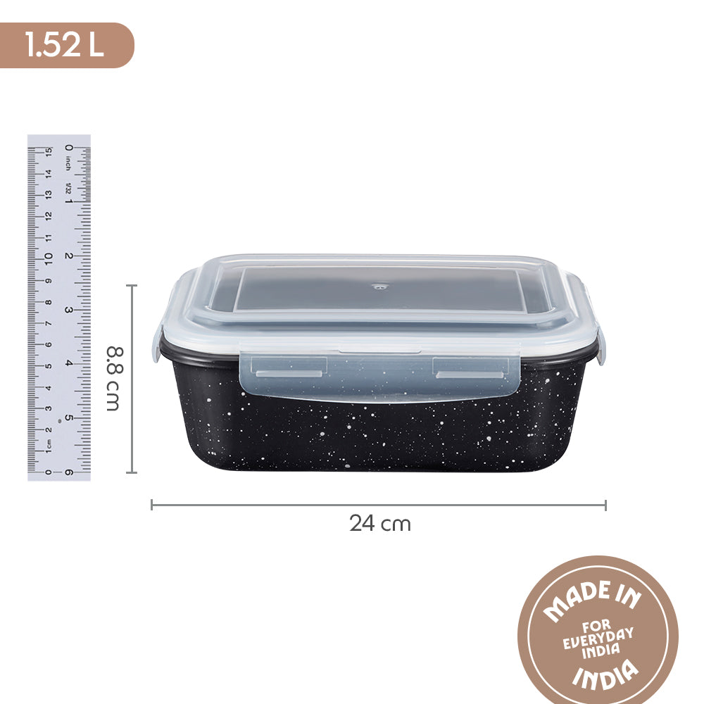 Colors Pebble Black Rectangle Klip N Store 1.52L