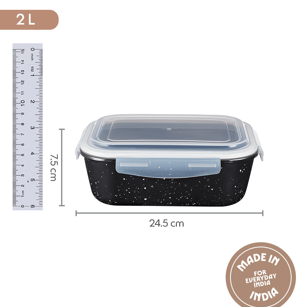 Colors Pebble Black Rectangle Klip N Store 2L