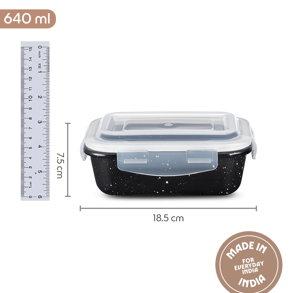 Colors Pebble Black Rectangle Klip N Store 640 ml