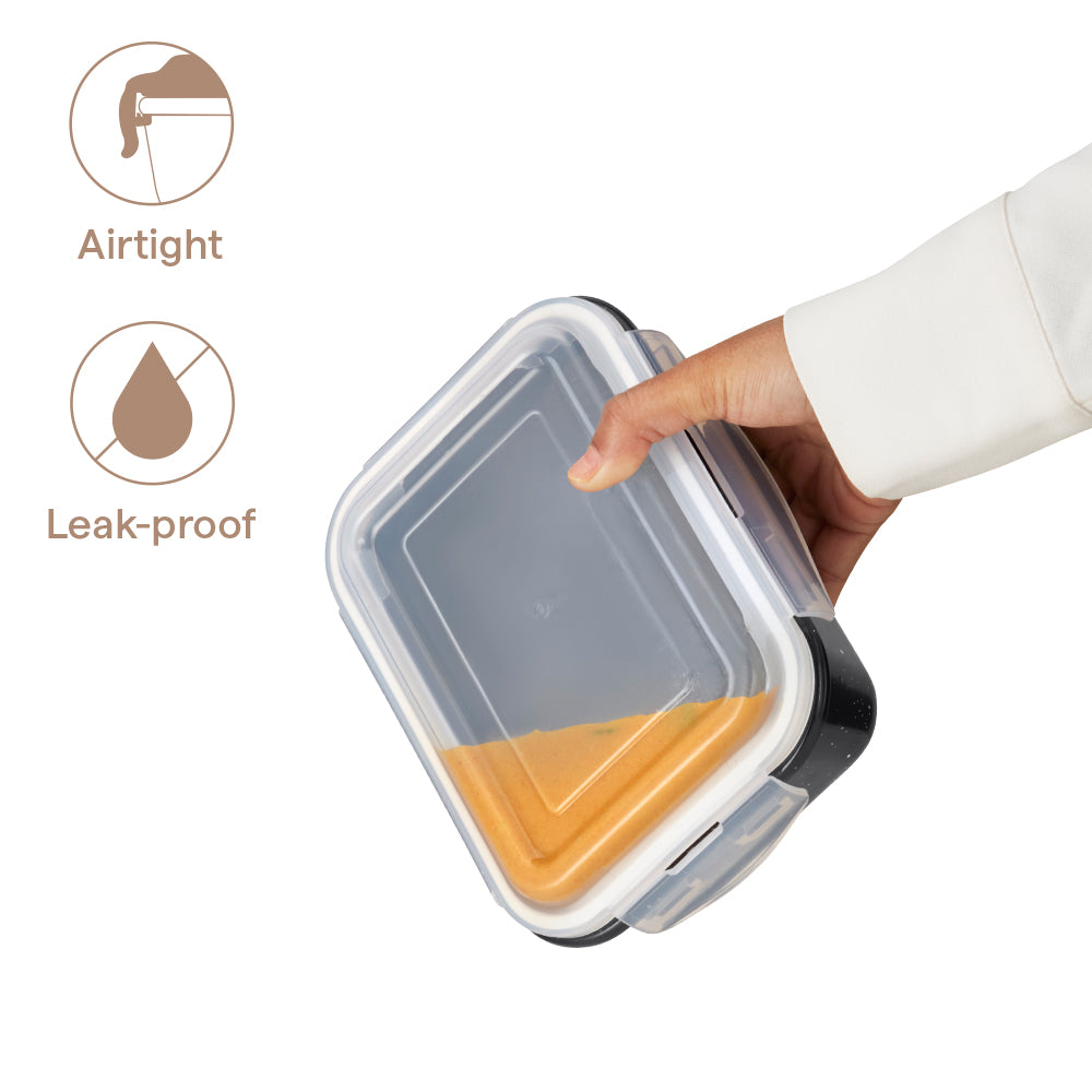 Colors Pebble Black Rectangle Klip N Store 640 ml