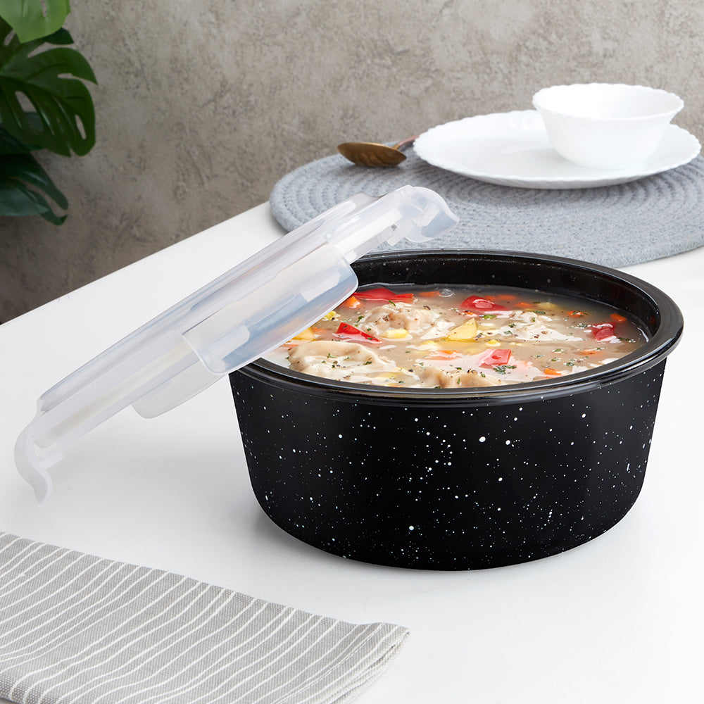 Colors Pebble Black Round Klip N Store 1.5L