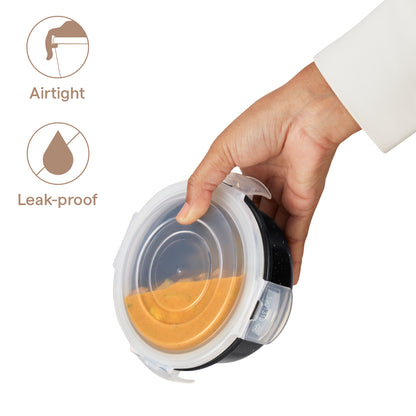Colors Pebble Black Round Klip N Store 1.5L