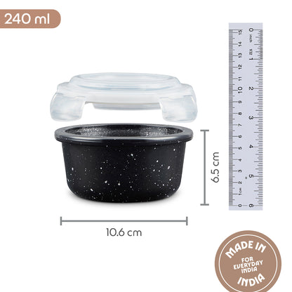 Colors Pebble Black Round Klip N Store 240 ml