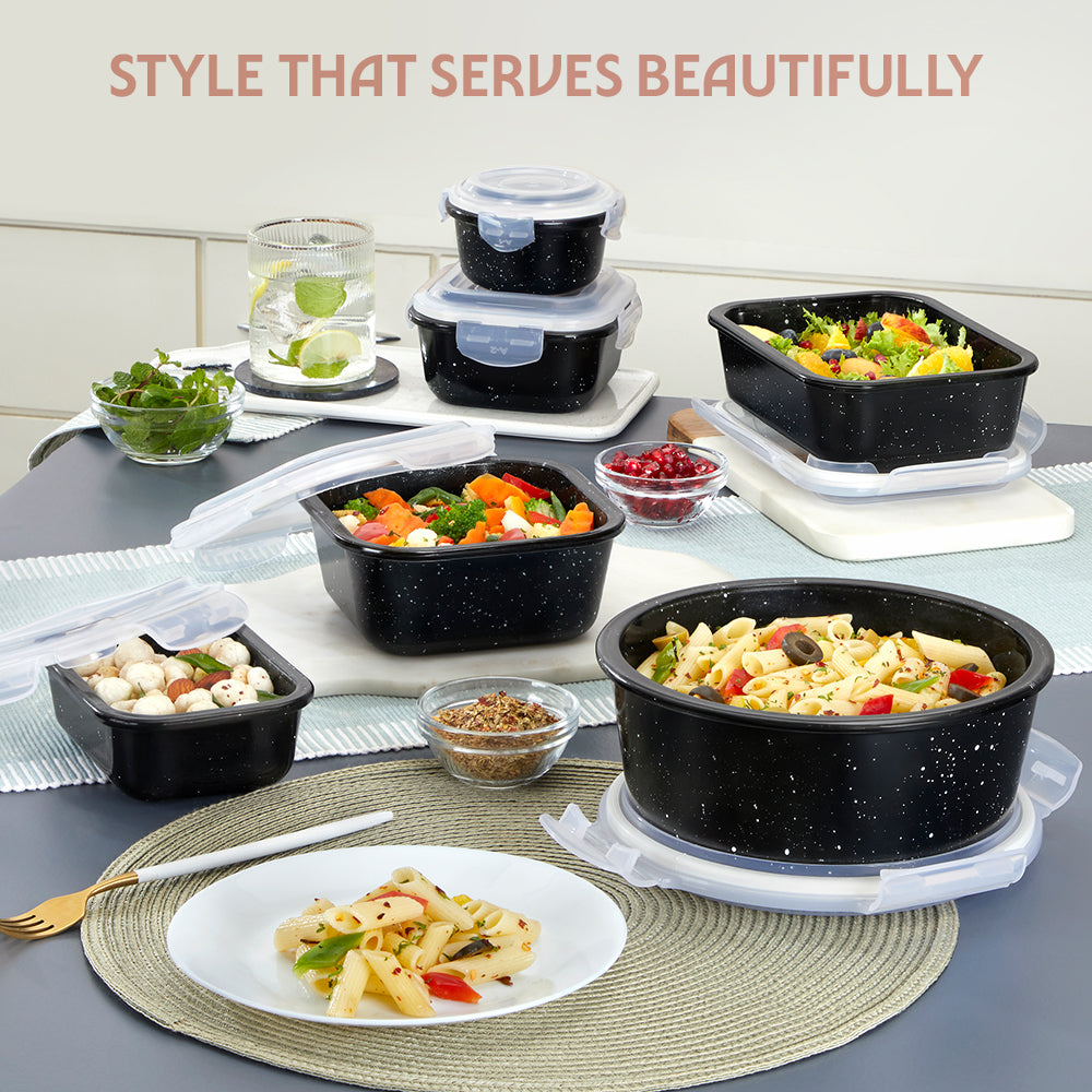 Colors Pebble Black Round Klip N Store 240 ml