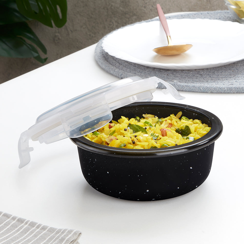 Colors Pebble Black Round Klip N Store 400 ml