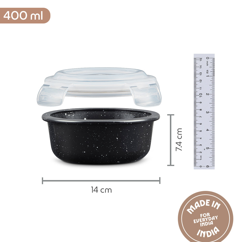 Colors Pebble Black Round Klip N Store 400 ml