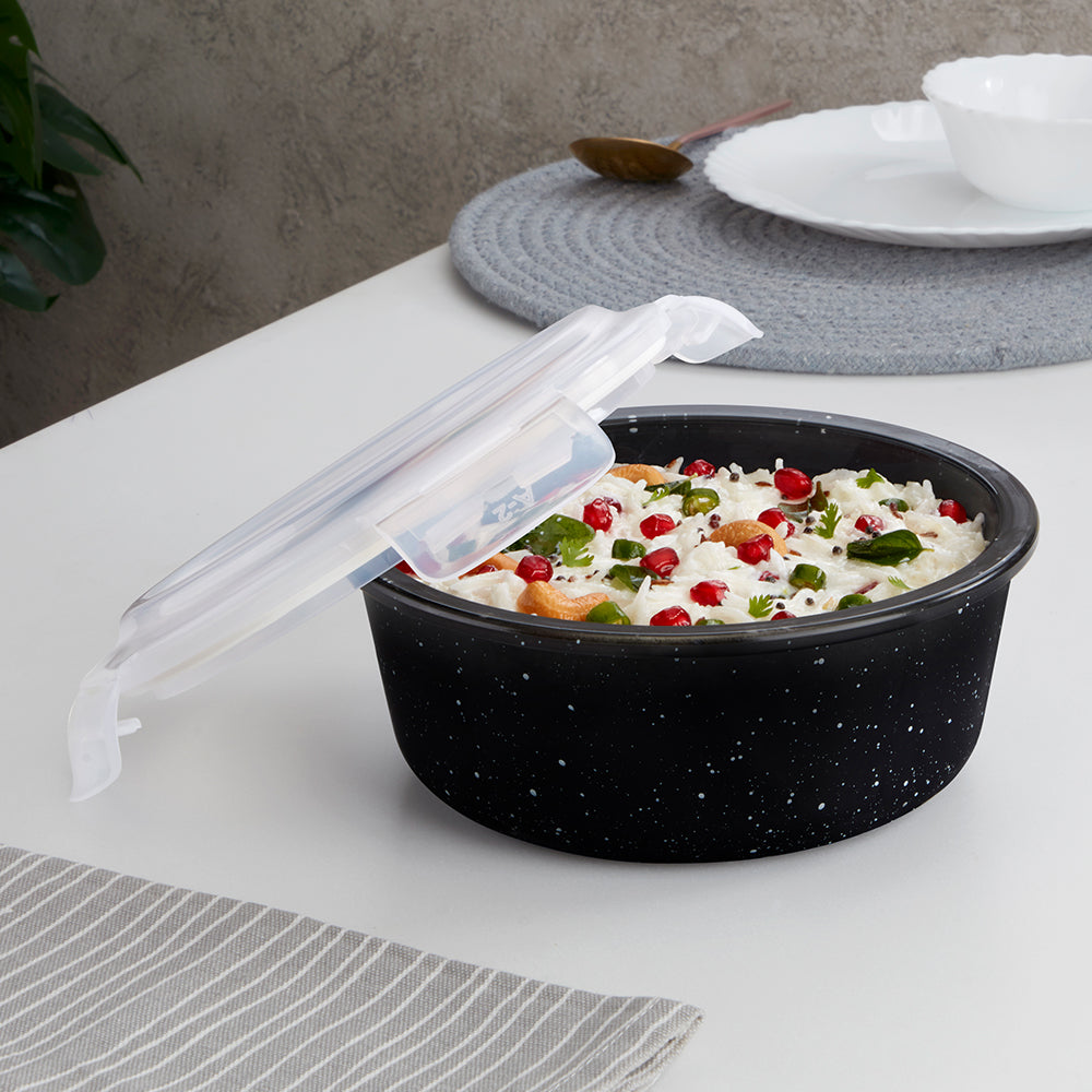 Colors Pebble Black Round Klip N Store