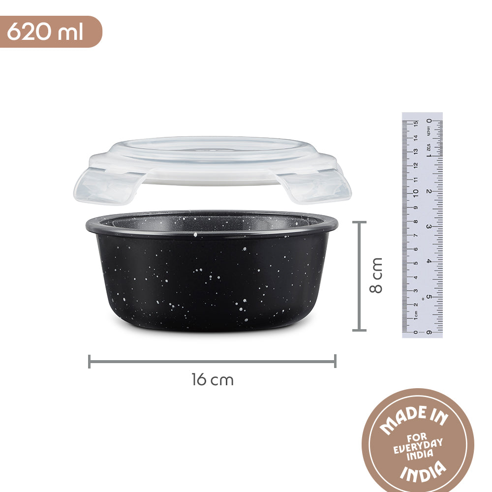 Colors Pebble Black Round Klip N Store 620 ml