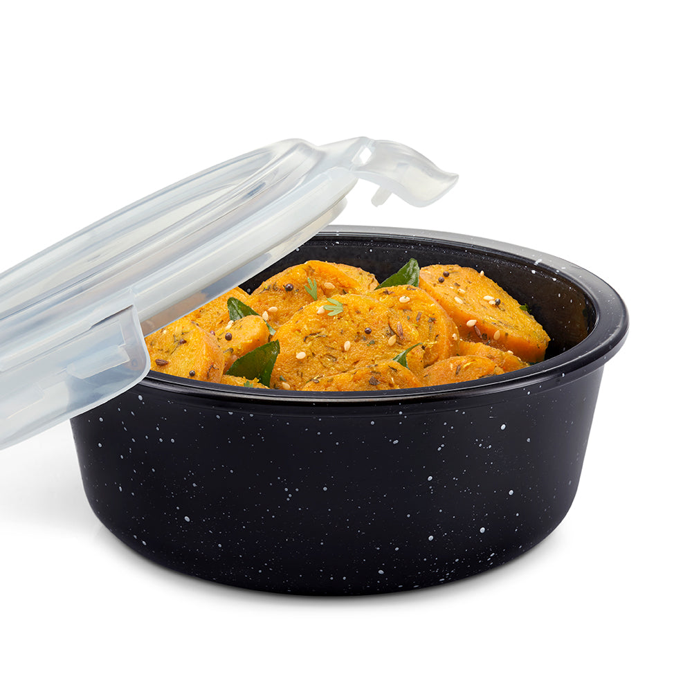 Colors Pebble Black Round Klip N Store 950 ml