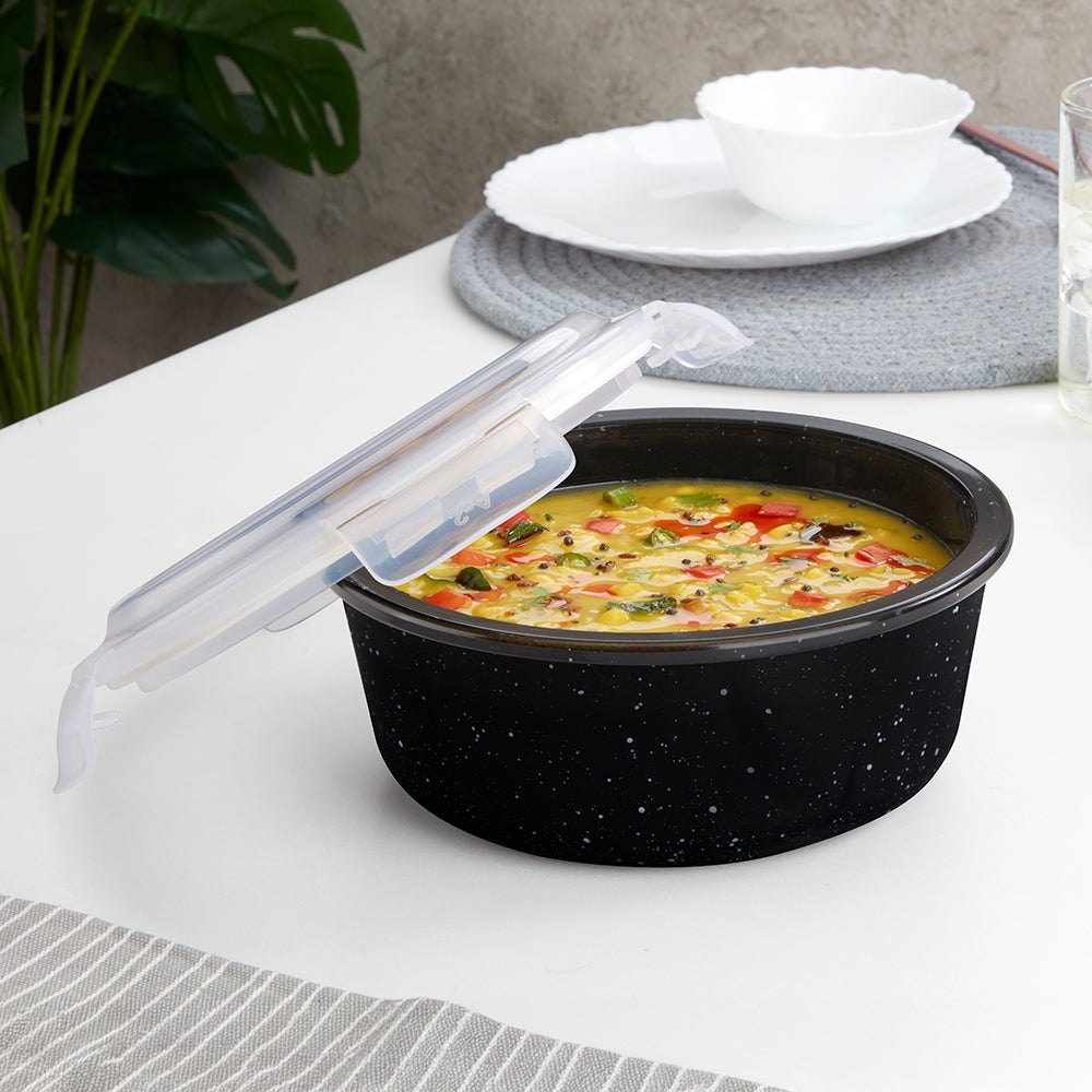 Colors Pebble Black Round Klip N Store