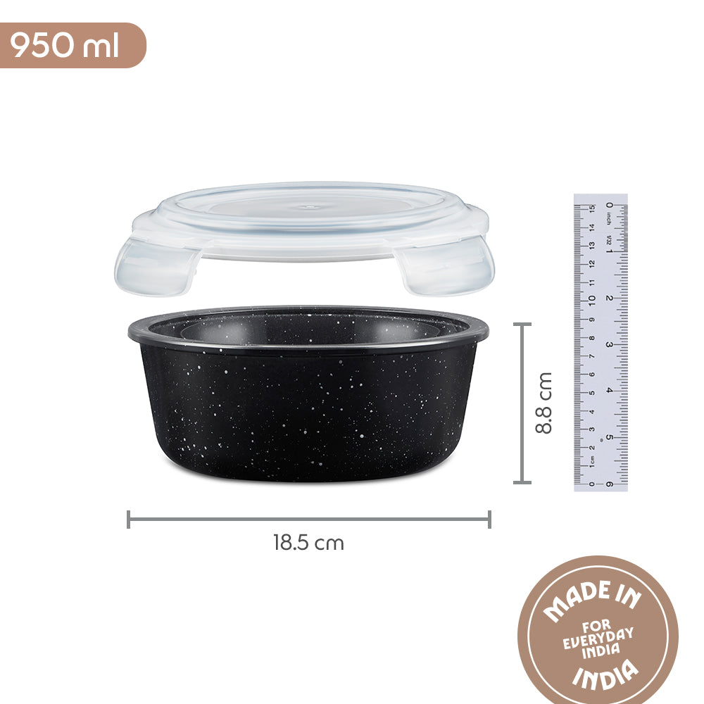 Colors Pebble Black Round Klip N Store