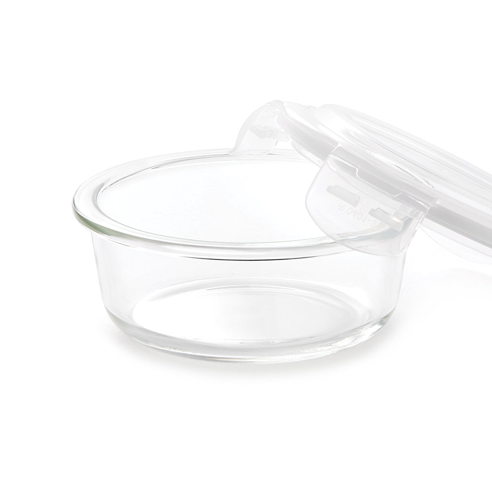 Borosil Klip n Store Round Set of 2 Glass Container, 400 ml x 2 400 ml x 2