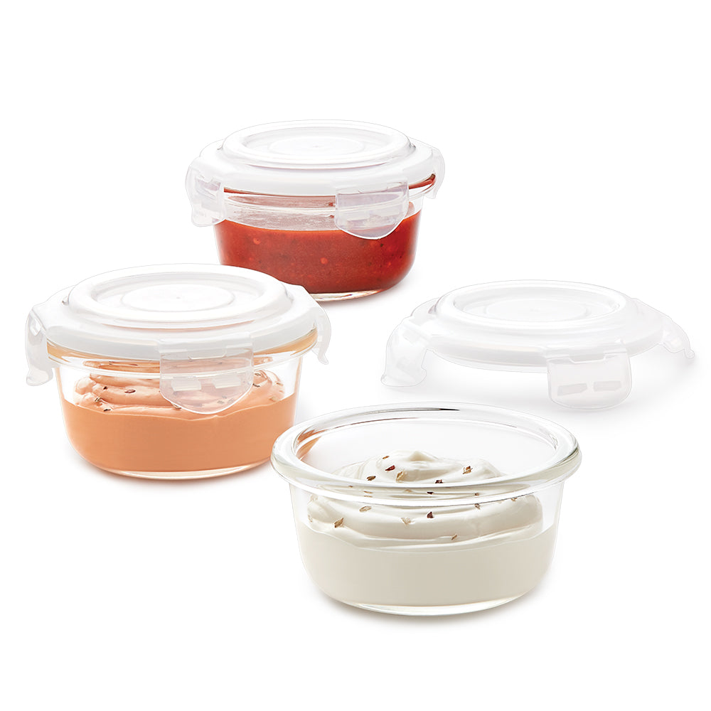 Borosil Klip n Store Round Set of 3 Glass Container, 240 ml x 3 240 ml x 3