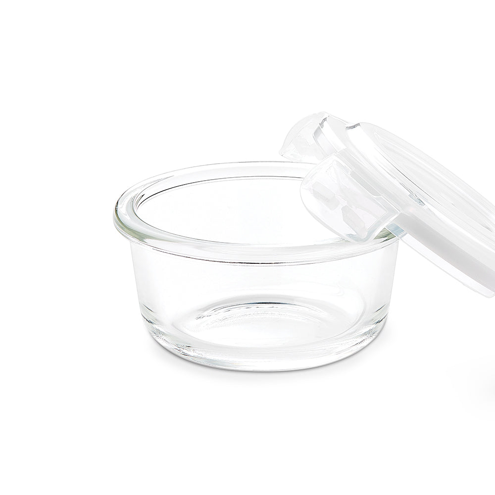 Borosil Klip n Store Round Set of 3 Glass Container, 240 ml x 3 240 ml x 3