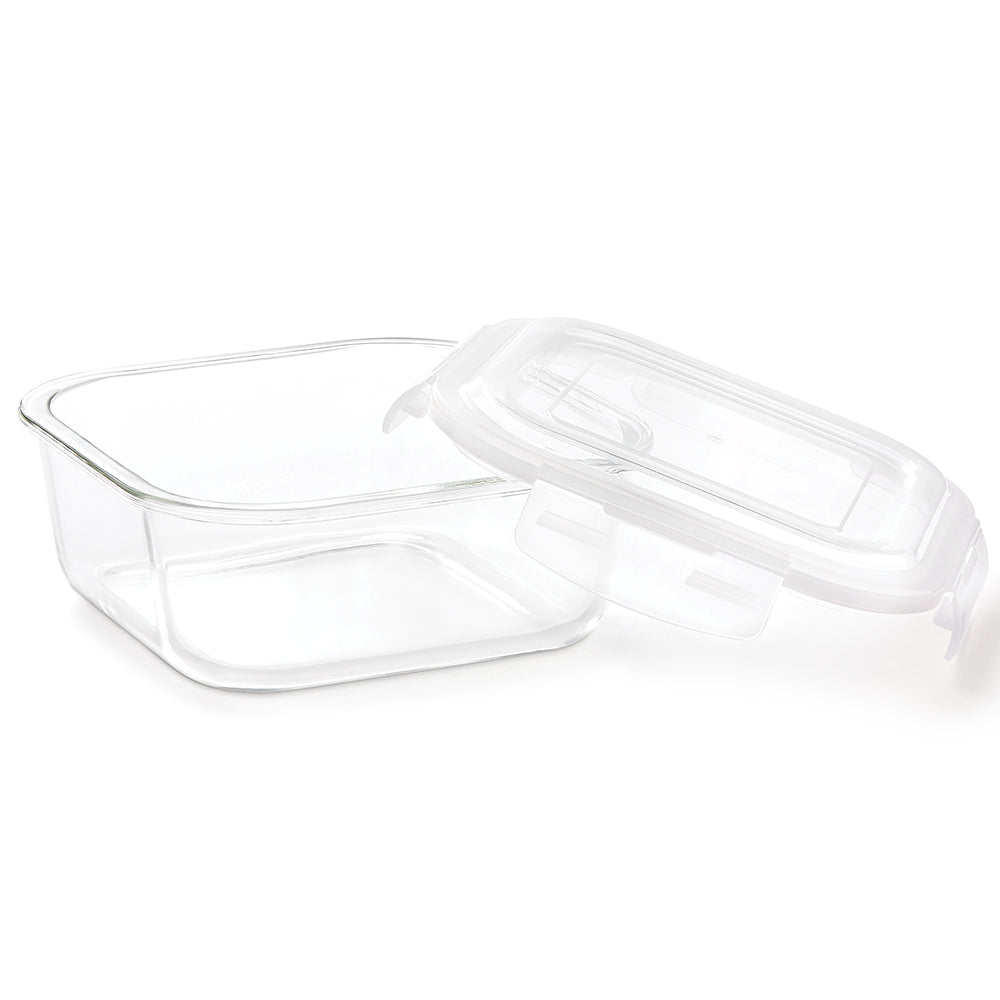 Borosil Klip n Store Square Set of 3 Glass Container, 1L x 3 1L x 3