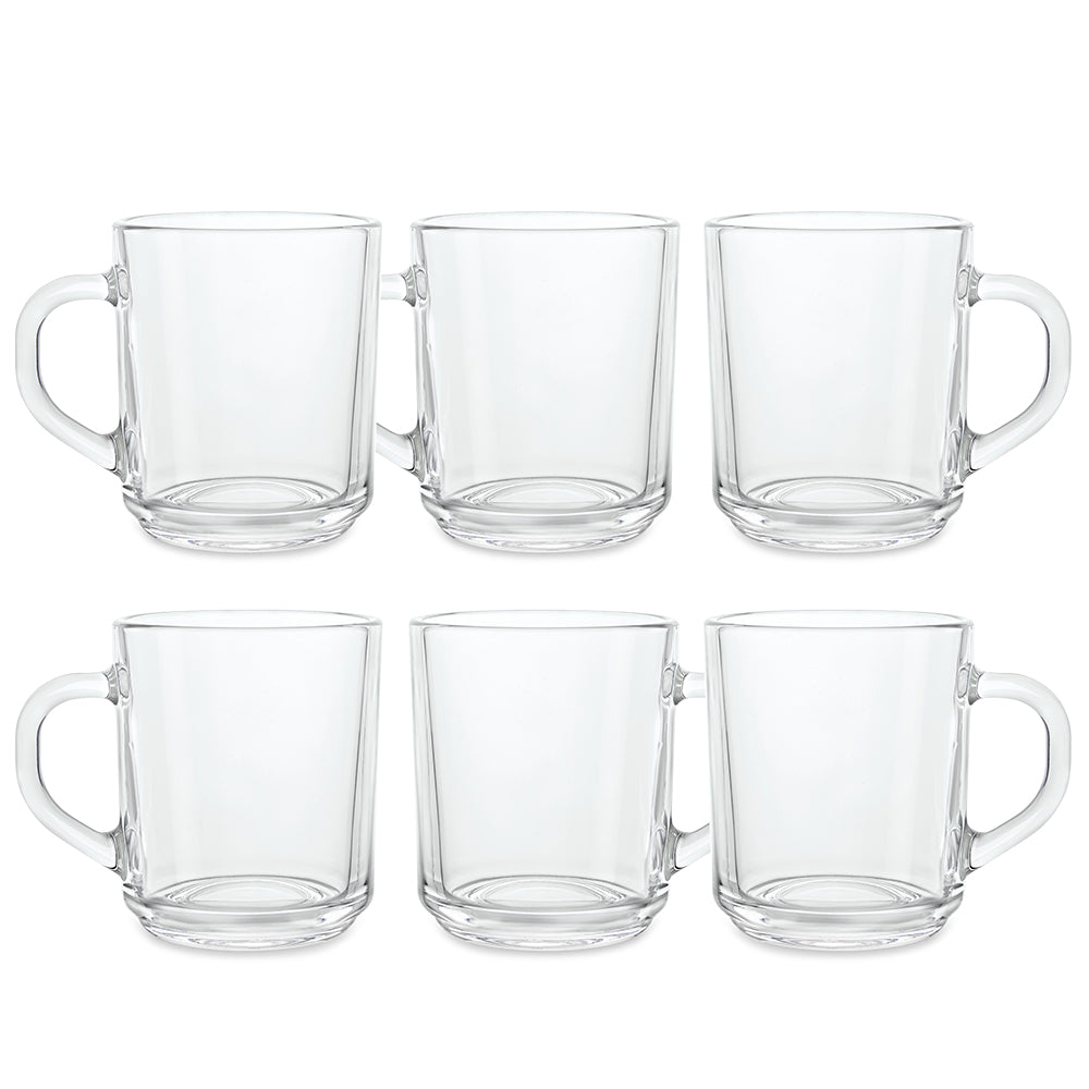Borosil Latte Mug Set, 240ml x 6