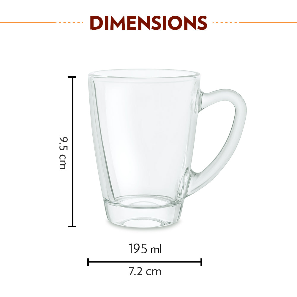 Borosil Serene Mug Set of 2, 195 ml