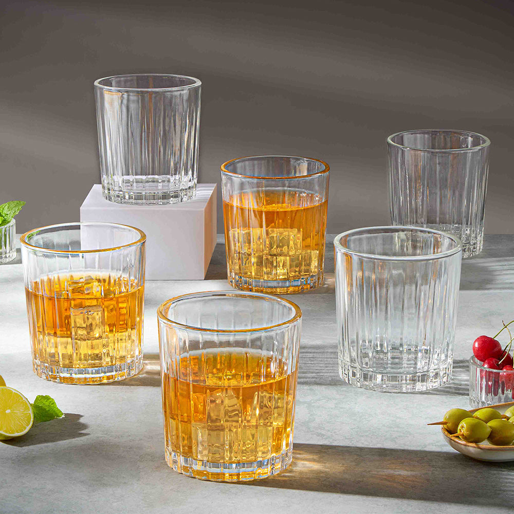 Borosil Noble Whiskey Glass, Set of 6, 300ml