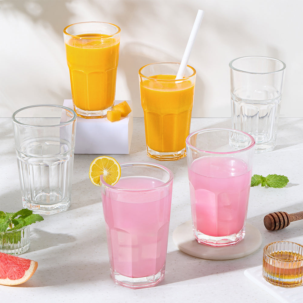 Borosil Crest Glass Tumbler, Set of 6, 305ml