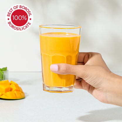 Borosil Crest Glass Tumbler, Set of 6, 305ml