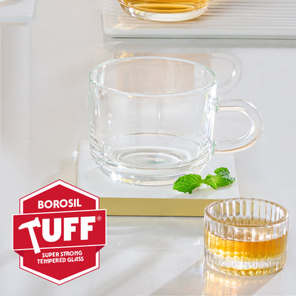 Borosil Chai Time Mugs, Set of 6, 210ml