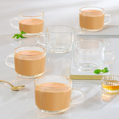 Borosil Chai Time Mugs, Set of 6, 210ml