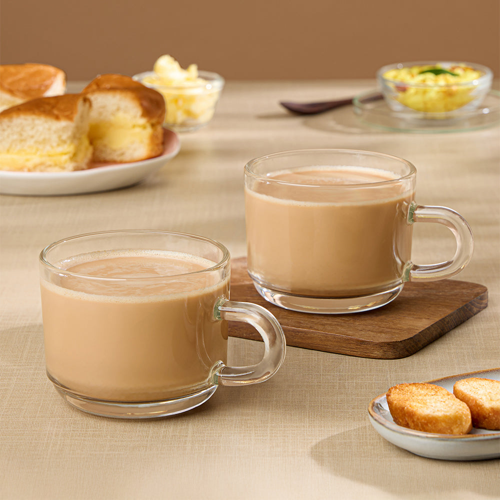 Borosil Chai Time Mugs, Set of 2, 210ml