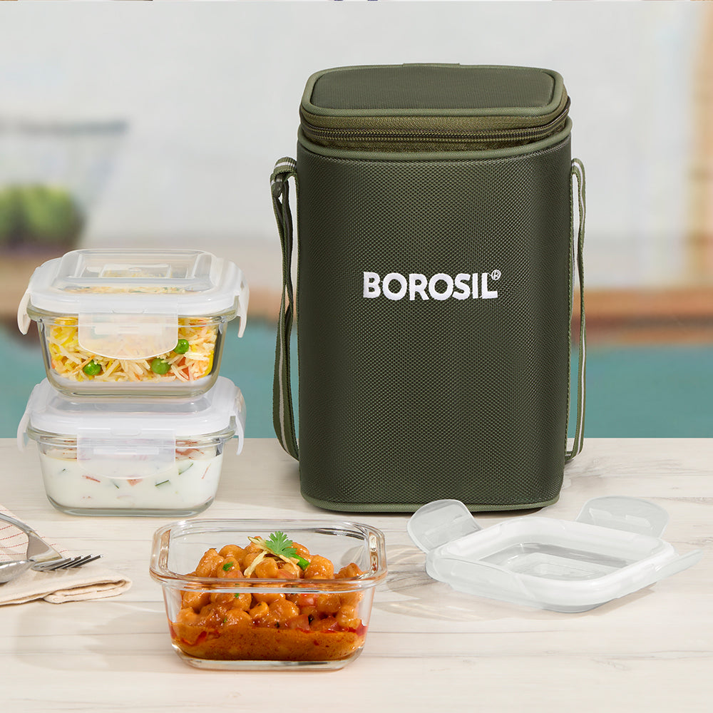 Eateasy Square Glass Lunchbox