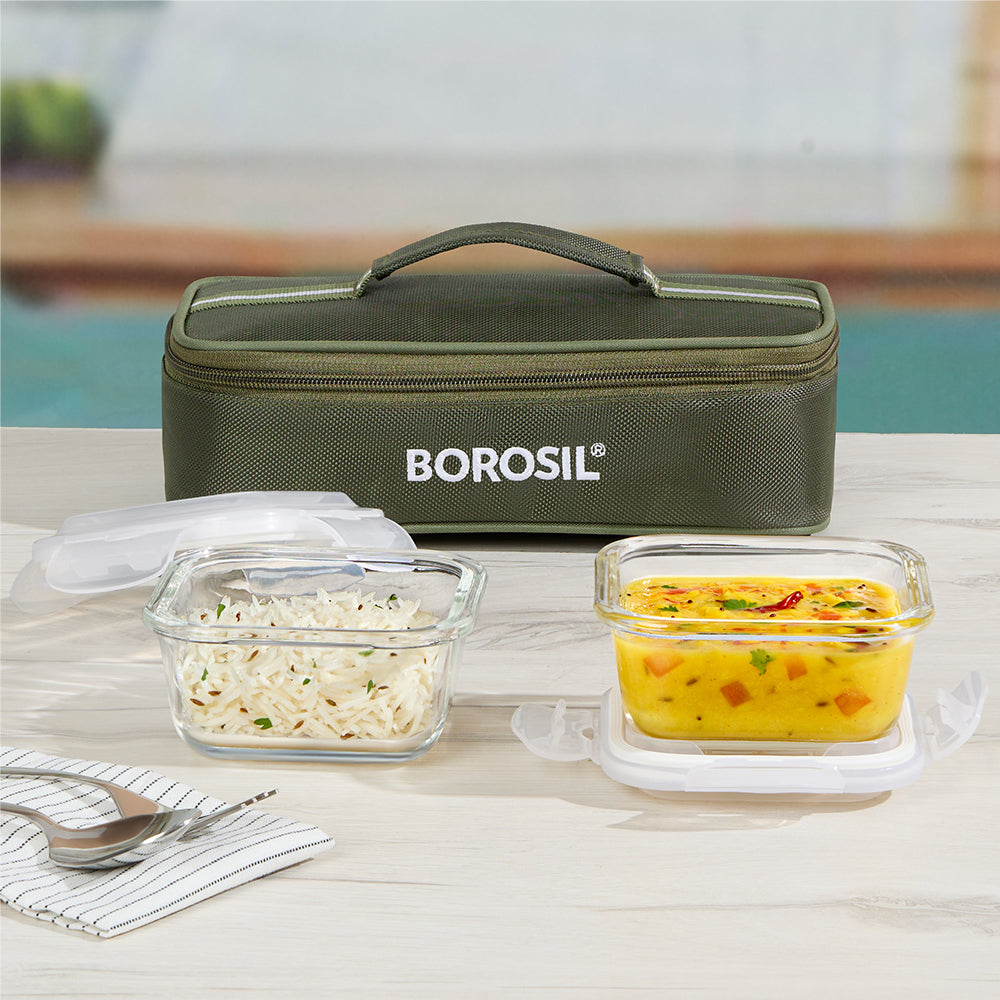Eateasy Square Glass Lunchbox