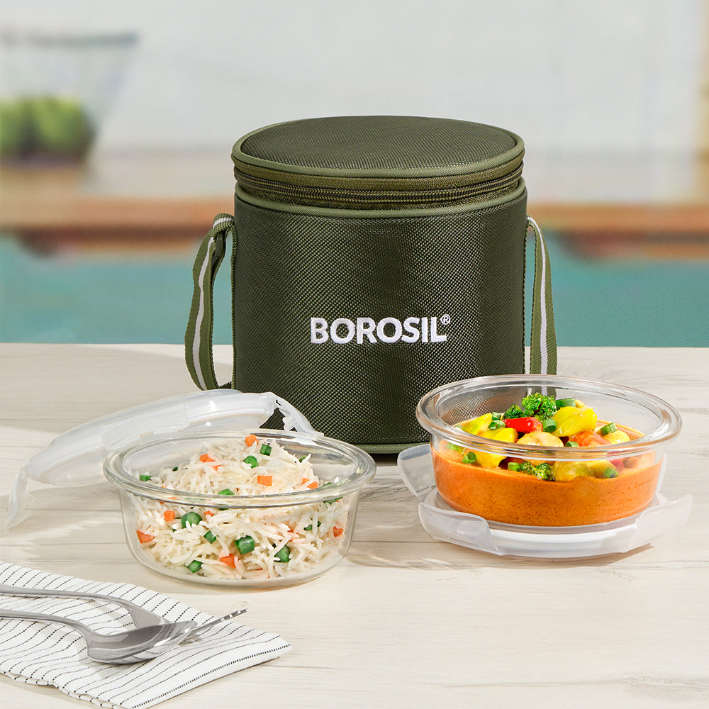 Eateasy Round Glass Lunchbox