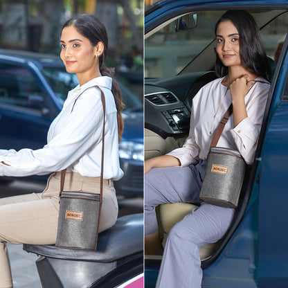 Borosil Pro Glass Lunchbox, Square x 3, 320ml x 3