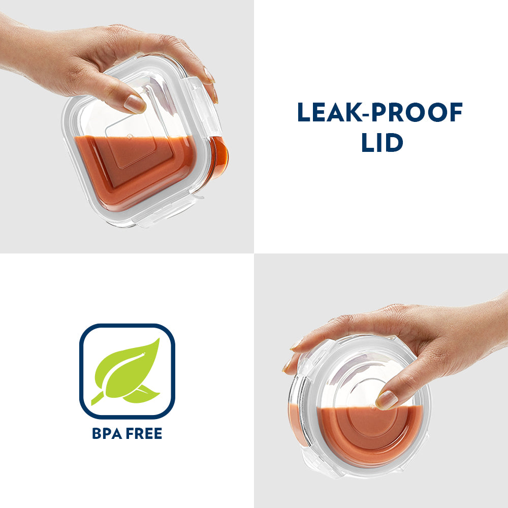 Borosil Zeal Black Lunch Bag, Universal, Set of 4