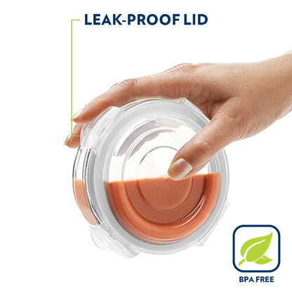 Borosil Zeal Black Lunch Bag, Round x 3 (Tall)