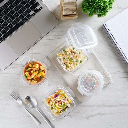 Borosil Zeal Black Lunch Bag, Daisy, Set of 4