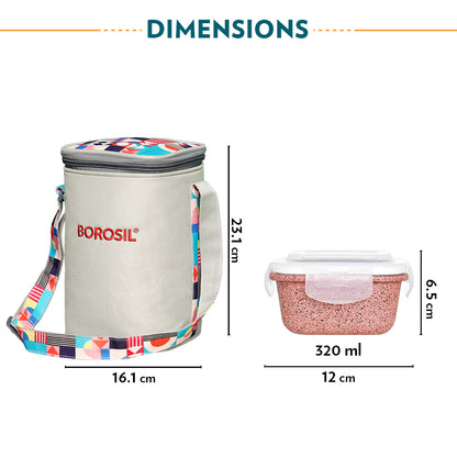 Kube Pink Square Glass Lunch Box