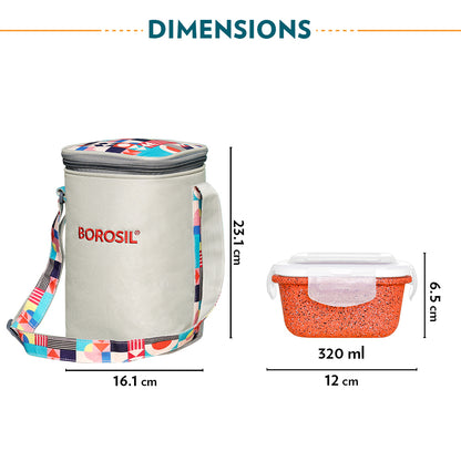 Kube Pink Square Glass Lunch Box