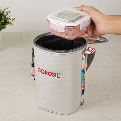 Kube Pink Square Glass Lunch Box