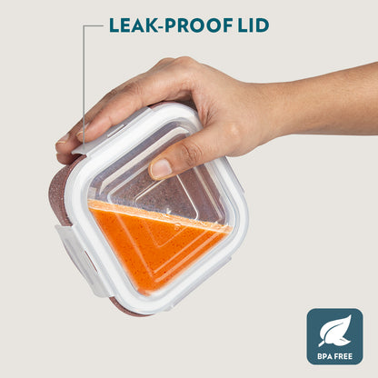 Kube Pink Square Glass Lunch Box