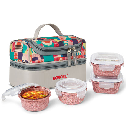 Universal Glass Lunchbox, Kube Pink