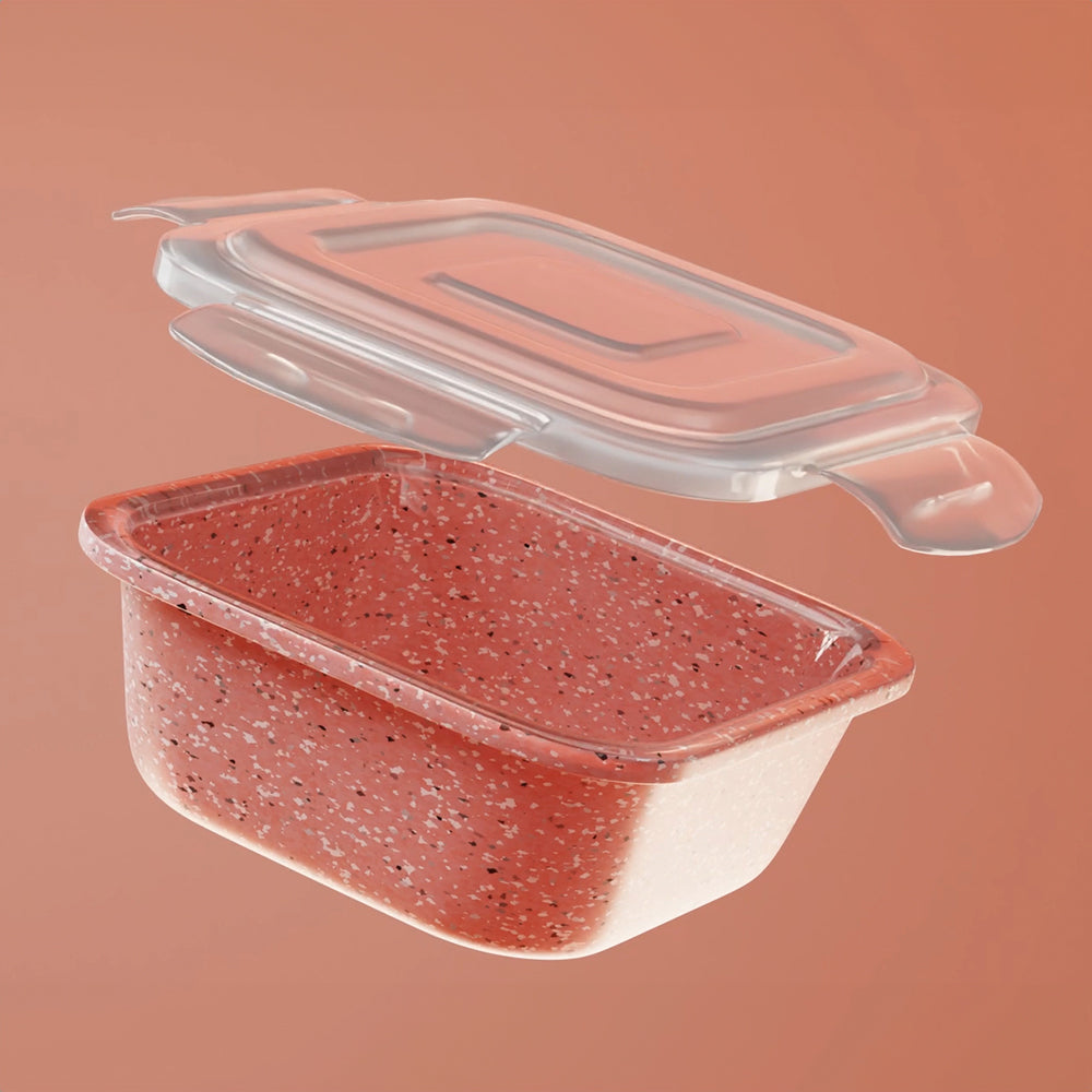 Borosil Kube Pink Universal Glass Lunchbox, 320ml x 2 + 240ml x 2