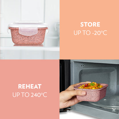 Universal Glass Lunchbox, Kube Pink