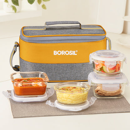 Borosil Zest Lunch Bag, Universal, Set of 4