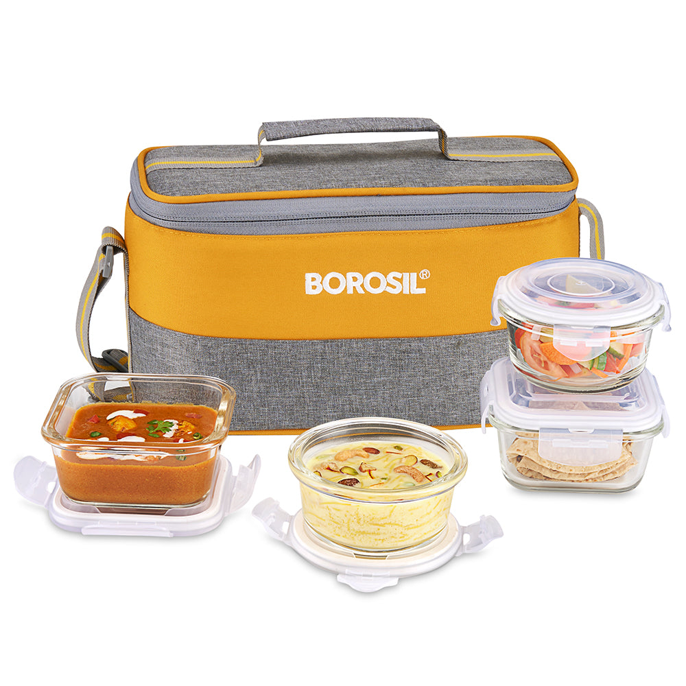 Borosil Zest Lunch Bag, Universal, Set of 4